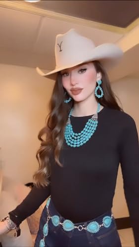 Rustic Couture's Western Turquoise Earrings for Women Statement Western Country Jewelry4