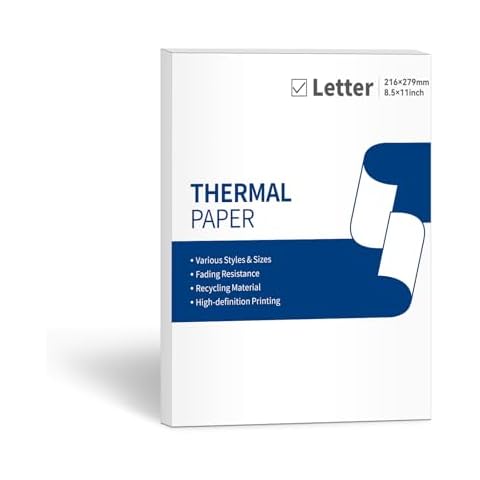 Betife Thermal paper US letter 100 sheets, 8.5x11 thermal paper compatible with Phomemo M08F, M832,M834,M835, A80, MT810 and other portable thermal printers Cover