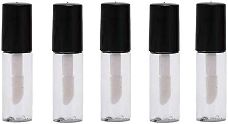 GOOTRADES 20 Pack 1.2ml Black Cap Reusable Empty Lip Gloss Balm Tube Bottle DIY Container Vials