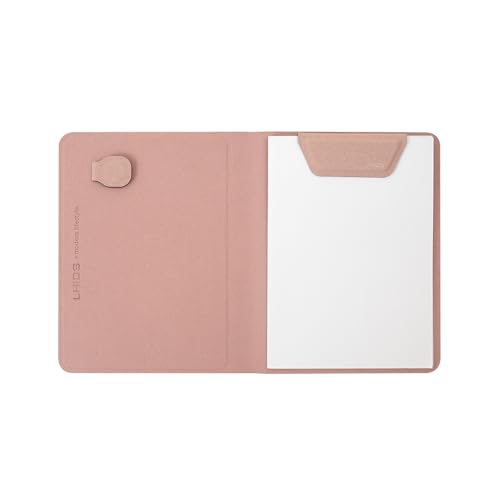 LHiDS A6 Magnetic Padfolio Organizer with Pen Holder & Notepad – Compact Magnetic Notebook Folder for Quick Notes, Work, Study – Pink