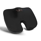 UMBERLINE® Orthopädisches Sitzkissen - Memory Foam Kissen - Sitzkissen für Bürostuhl - Schmerzreduzierend, Erhöht Sitzkomfort, Unterstützung für Beine, Hüfte, Steißbein und Rücken… (Schwarz)