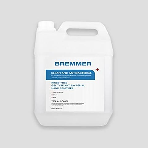 Bremmer Antibacterial Hand Sanitiser Gel 5L x 4 | 75% Alcohol Cover