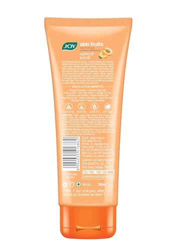 Joy Apricot & Walnut Face & Body Scrub for Blackheads Removal (200gm) | Exfoliating Scrub For All Skin Types | Removes Tan & Dead Skin | 100% Vegan & Gentle on Skin