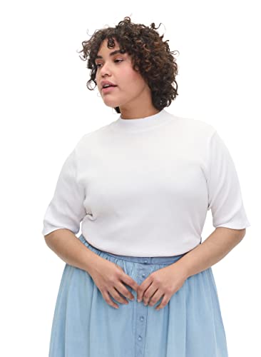 Zizzi Frauen Übergrößen Bluse Baumwolle High Neck Größen 54-56 Bright...