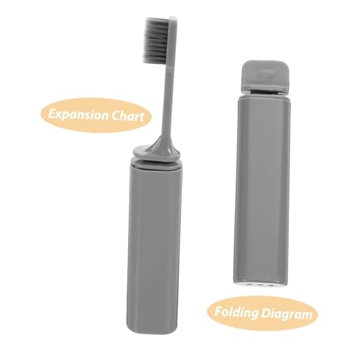 Homoyoyo 10 Stück Teiliges Faltbare Staubdichte Zahnbürsten mit Extra Weichen Borsten Kompakt und Tragbar für Reisen Camping Schule Graue Zahnbürsten für Erwachsene und Unterwegs – Bild 7