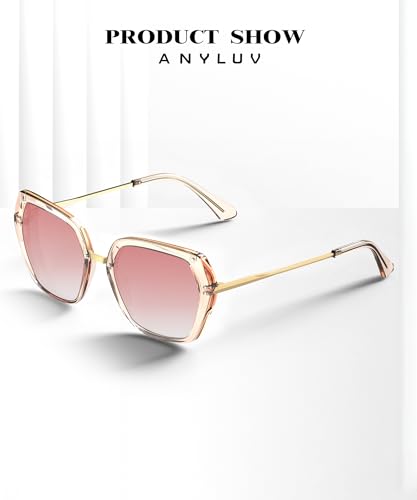 Image of ANYLUV Womens Sunglasses Polarized Sunglasses for Women, Trendy Woman Polarized Ultraviolet Protection Travel
