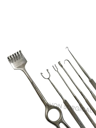 6 Pack - Fomon Volkman Joseph Gillies Skin Hooks Tissue Retractors - Stainless Steel