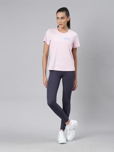 Image of XTEP Comfort Technology (3 Dimensional Shape - Keeps The Cloths Straight), Running Series, Short Sleeve, Slim Fit, Polyamide & Elastane, Twill Weave, Slim Fit Running T-Shirt Women (Light Pink)