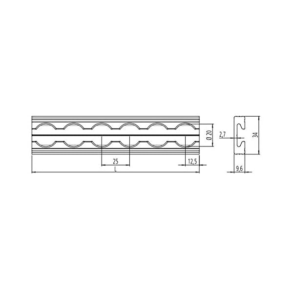 LOADCARE 1 x Airlineschiene Flache Form mit Bohrungen, Zurschiene gebohrt, 1,5 m blank – Bild 3