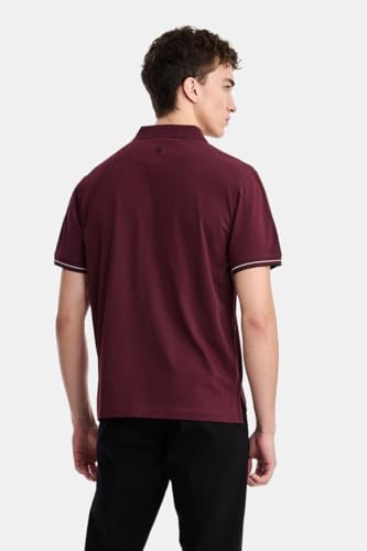 Image of SNITCH Men Polo Plus Size T-Shirt | Solid Polo with Contrast Inner Placket & Tipped Cuffs | 96% Cotton 4% Lycra Stretch Regular Fit, Casual Wear