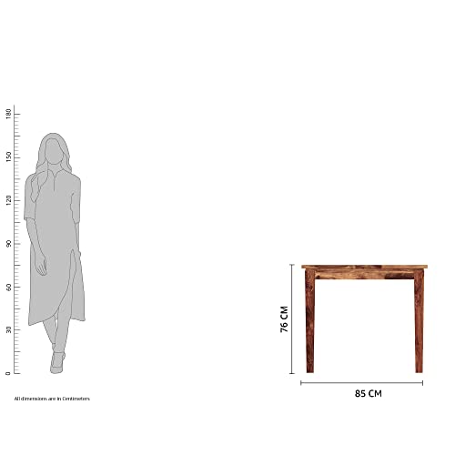 Image of Amazon Brand - Solimo Sheesham Wood Ladzin Six Seater Dining Table with 6 Cushioned Chairs Wooden Dining Set 6 Seater for Dining Room Home Living Room (Natural Finish)