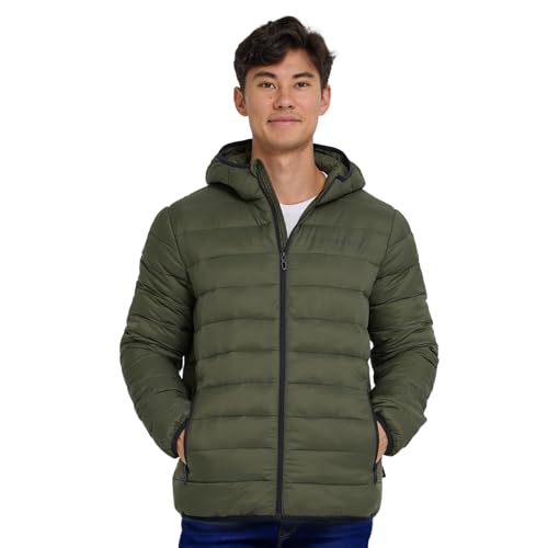 Spyder Packable Puffer Jacket Men with Hood, Lightweight Winter Jackets for Men