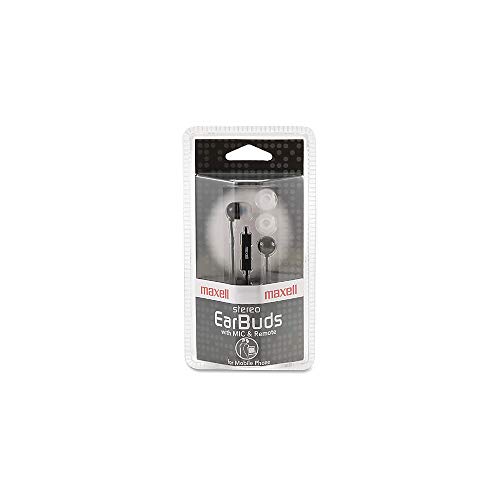 Maxell 190300 In Ear Bud With Mic Black #TOP1