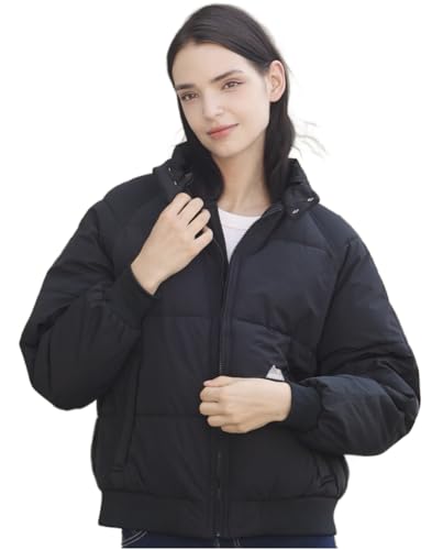 Cozy Black Hoodie Puffer Jacket for Women – X-Large, Your Perfect Layering Companion! - Image 2