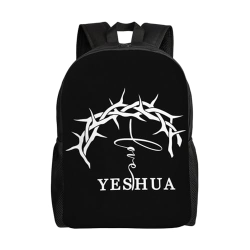 Zltegako Yeshua Sac à dos chrétien Jésus pour femmes, hommes, travailleurs, enseignants, affaires, voyages, sac à dos avec poches en maille, Comme indiqué sur la photo, taille unique
