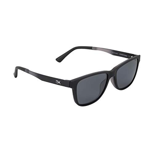 Image of HyperX Spectre React - Gaming Eyewear, Blue Light Blocking Glasses, UV Protection, Ultem Frame, Crystal Clear Lenses, Microfiber Bag, Hard Case - Small w. Polarized Clip Crystal Grey
