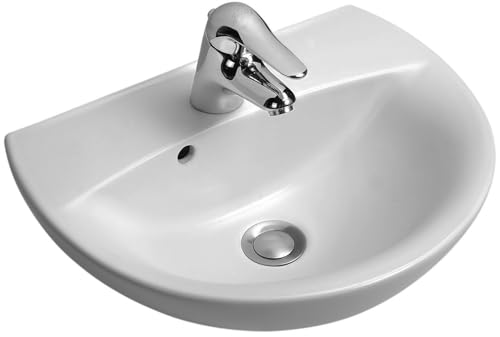 JACOB DELAFON Lavamanos cerámico redondeado Medida 45x35cm Limpieza fácil PATIO E4152-00