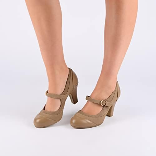 Journee Collection Womens Wide Width Siri Round Toe Block Heel Mary Jane Pumps Black 8 Wide Womens US | Image 5