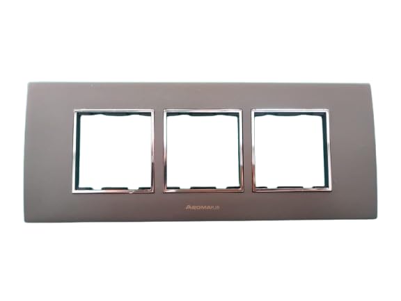 3 Gang Switch Plate Cover, Grey Finish, Modular Electrical Faceplate-image-33