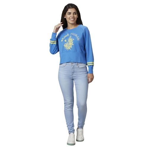 Image of Being Human Light Blue Mid Rise Skinny Fit Women's Denim Clothing