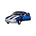 KiNSMART Sunnyside 1967 Chevrolet Camaro Z-28 Collectible Car Toy (Blue with White Stripes)