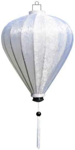 Terrapain Trading Vietnamese Oriental Silk Bamboo Handcrafted Lantern Lamp Chinese White 9" S V3