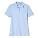 French Toast Big Girls' Short Sleeve Stretch Pique Polo, Light Blue, Large/10/12