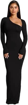 Amazon.com: VANCOL Women's 2024 Fall Long Sleeve Slant Neck Slimming ...