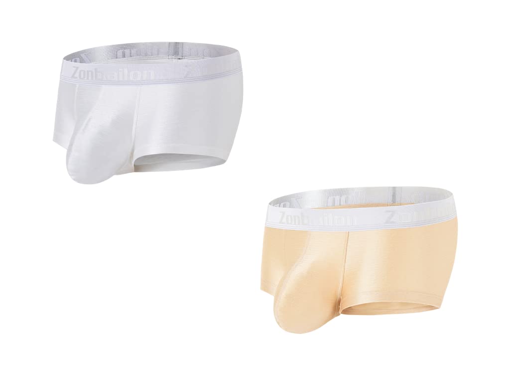 BIATWOWR Herren Boxershorts Unterwäsche aus Seide mit Einem Beutel Sexy und Atmungsaktive