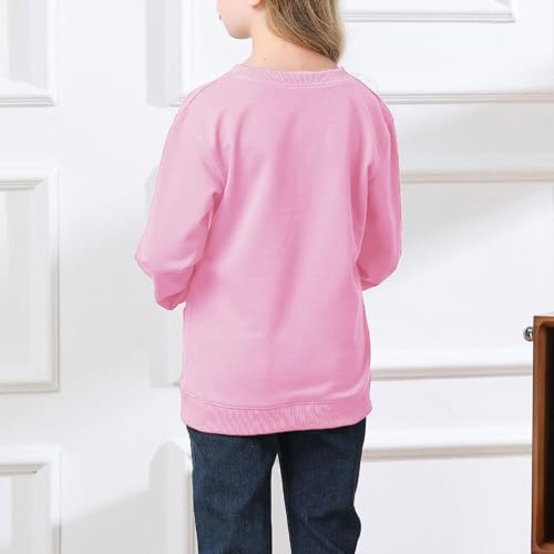 Teens Girls Sweatshirts Cute Crewneck Hoodies Long Sleeve Solid Comfort Sweatshirts Pullover Tops2