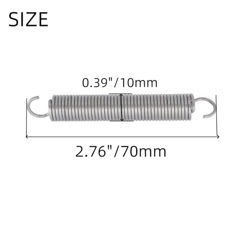 Image of Mcredy 6 Pcs Extension Spring Assortment Kit Stainless Steel 2.76 inch Small Compression Springs with Dual Hook Ends High Load Spring Hook for DIY Repair Mechanical Devices
