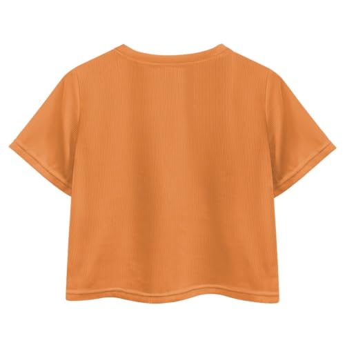 Image of Cute Crop Tops for Girls Short Sleeve Summer T Shirts Fashion Graphic Tees Crew Neck Pullover Tee 5-14 Years