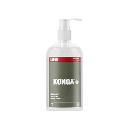 Konga Economic - Professionele vloeibare zeep parelwit met glycerine (1 L) - Voor commercieel en horeca | Huidvriendelijk voor alle huidtypes | Lila geur | Ideaal voor dispensers in restaurants