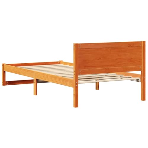 Estructura de cama con cabecera en acabado marrón cera de 75 x 190 cm 8