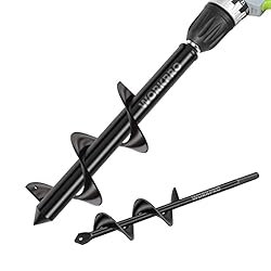 [Zwei Größe] Das Erdbohrer Set enthält 2 verschiedene Größen von Spiralbohrern: 8 x 30 cm(3“ x 12“), 4 x 22 cm(1.6“ x 9“).Diese große Erdlochbohrer, Geeignet zum Graben von großen und tiefen Löchern; diese kleine Erdbohrer, Geeignet für kleine und fl...