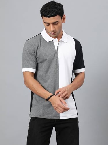 Image of KOTTY Men Solid Spread Collar Cotton Blend T-Shirt