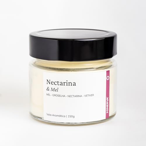MINERVA - Vela Aromática Perfumada Aroma de Nectarina e Mel Floral Adocicado - 150g