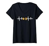 Photo Gallery donna cool heartbeat barbell lifting muscles workout gym fans maglietta con collo a v Photo Gallery donna cool heartbeat barbell lifting muscles workout gym fans maglietta con collo a v