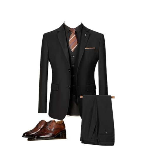 Men's Two-Button Suit Three-Piece Suit Groom Wedding Casual Professional Dress