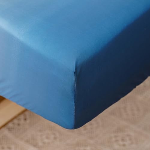 Image of Wellboo Blue White Gradient Toddler Bedding Sets for Girls Boys Ocean Sea Blue 4 Pieces Soft Crib Bed Set Including Comforter, Sheets and Pillowcase Kids Soft Abstract Art Watercolor Quilt Warm