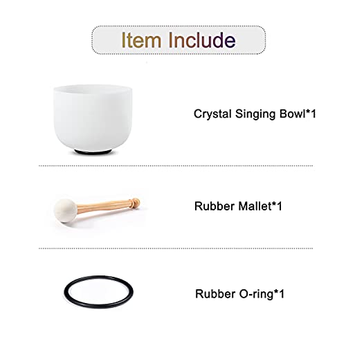 Cvnc FBA8FW1 440Hz 8 Inch F Note Heart Chakra Frosted Quartz Crystal Singing Bowl thumb #6