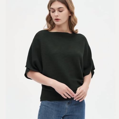 EDSTAR Women Dolman Batwing Sleeves Knitted Sweaters Winter Boat Neck Pullovers Tops3