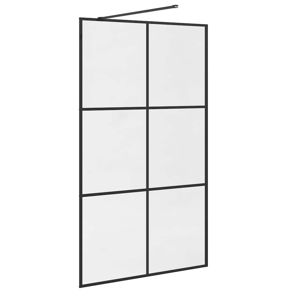 Fengshui Mampara de ducha de cristal templado transparente, 115 x 195 cm | Cristal de seguridad de 5 mm, marco de aluminio, perfil ajustable, fácil de limpiar