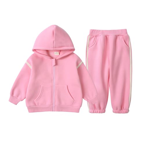 Kids Tales Boys Girls Active Tracksuit 2Pcs Hooded Fleece Sweatsuit Kids Zip Up Athletic Sweatshirt and Jogger Sweatpants