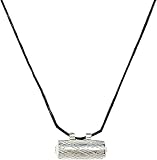 Cylindrical Taveez Amulet Locket for Evil Protection with Black Thread – Openable Spiritual Pendant for Men & Women, Good Luck & Safety (Silver)