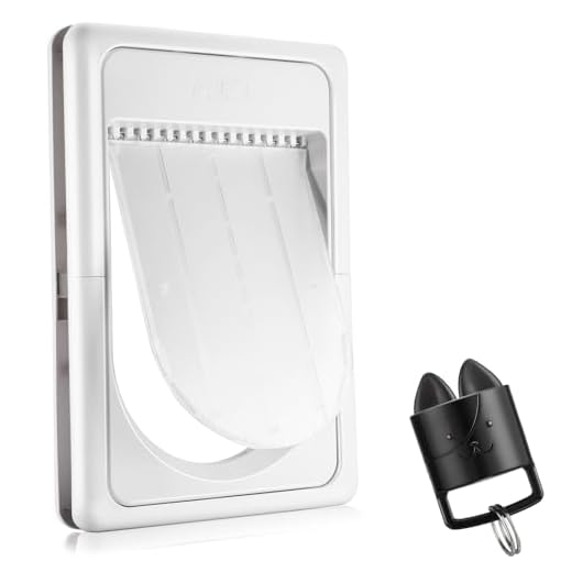 AJKJ Smart Electronic Pet Door, Automatic Dog Door with 3 Modes, Battery Powered Electronic Sensor Pet Door with 1 Sensing Key, Fit for Large Pets Up to 85lbs. (Not WiFi Connected/App Enabled)