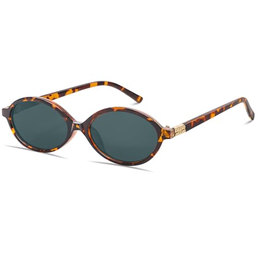 Image of boten Retro Oval Sunglasses for Women Men Small 90s Sun Glasses | Trendy Fashion Round Shades Cute Chic Narrow Designer Sunnies