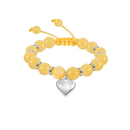 Image of Blue Initials Heart Natural Stone Beaded Bracelet for girl | Adjustable Natural Stone Beaded Bracelets for Girls Jewellery | Daughter /Granddaughter /Niece /Bracelets for Girls Jewellery