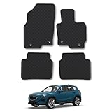 Mazda CX-5 (2012-2017) Rubber Car Mats Accessories Tailored Fit Compatible Accessory Waterproof Protection Non-Slip Floor Mats Full Coverage Durable Front Rear Set Coverage with Clips