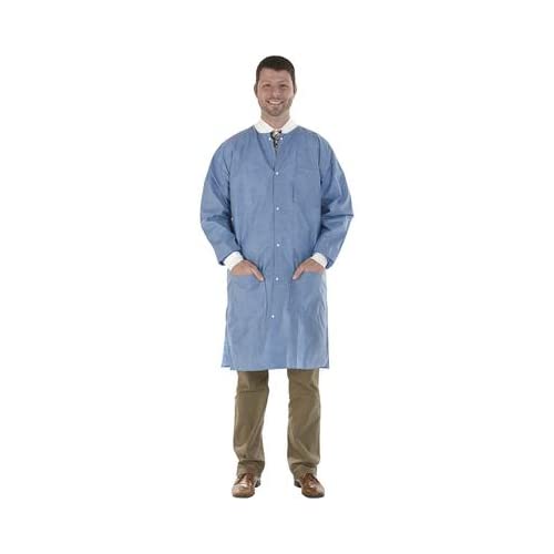 Medicom 8107-C SafeWear High Performance Lab Coat, Deep, Large, Blue